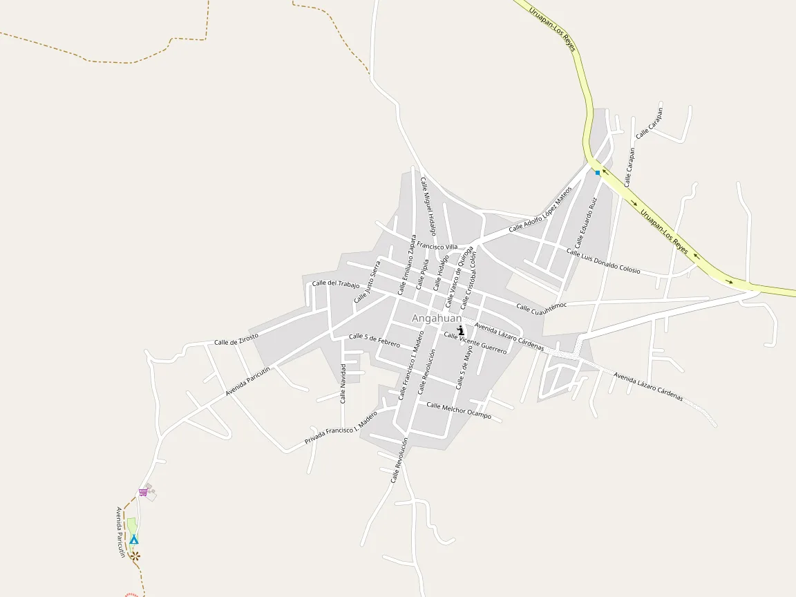 Mapa de Angahuán, Michoacán